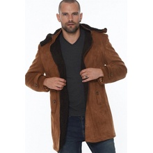Dewberry PLT8399 SUEDE LOOKING MEN'S coat-ON CAMEL čierna hnedá
