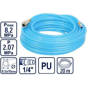 Raider Маркуч за компресор PU 6.5x10мм 20м с бързи връзки 1/4M&F, RAIDER RD-CH02 (089919)