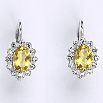 Čištín 287264931 Kate přírodní citrín pálený a čiré zirkony NK 1480