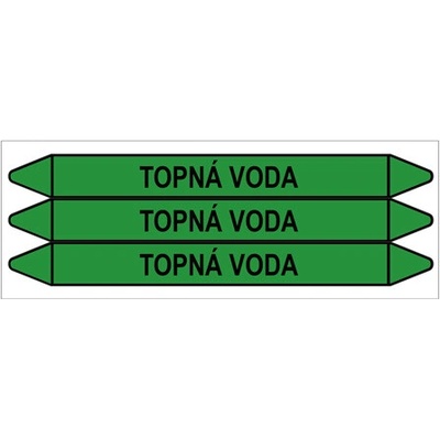 Značení potrubí, topná voda,3 ks, 355 × 37 mm PZ 008917