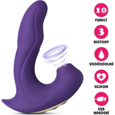 VšeNaSex.cz Silikonový vakuový USB Suction Storm fialový
