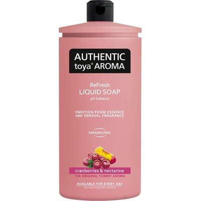 Authentic Toya Aróma Cranberries & Nectarine tekuté mydlo náhradná náplň 600 ml