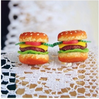CircusMind náušnice pecky Fimo hamburgery S2663