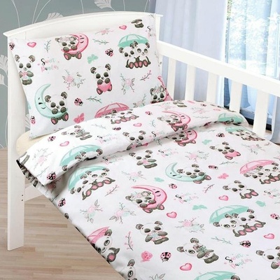 Bellatex obliečky Medvídek Panda s Deštníkem 90 017 90x135 cm 45x60 cm