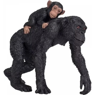 Mojo Моджо: Шимпанзе с малко - ръчно боядисана фигура (387264)