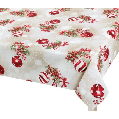 Bellatex Ubrus Vánoční Koule a cesmína 100x100 cm