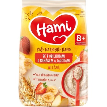 Hami mliečna so 7 obilninami s banánom a jahodami 210 g
