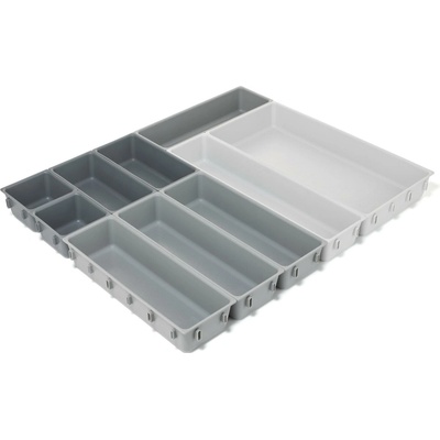 Organizér na příbory BLOX 8500018, sada 10 ks, variabilní, šedá, plast, Joseph Joseph