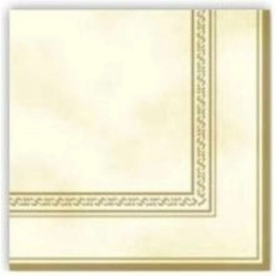 MAKI SLOG 000602 Cream&Gold Frame servítky 3V 20ks 33x33cm