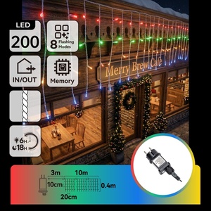 BRILAGI - LED Venko. коледна гирлянда 200xLED/3, 6W/8 функции 13x0, 4m IP44 многоцветна (BG6890)