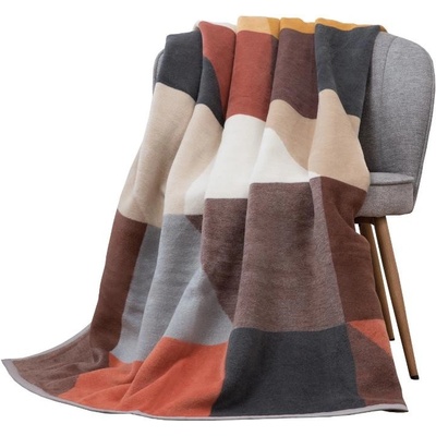 SCANquilt pléd VELURO trapezo multi rezavohnědá střední 150x200
