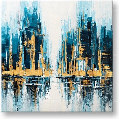 Maľovaný obraz na stenu MESTO 70x70 cm - 70×70 cm / Klasický 2 cm