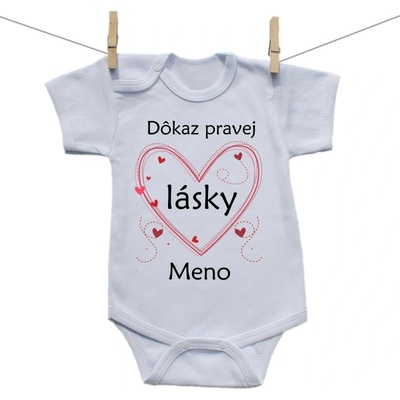 Boodyy Body s krátkym rukávom Dôkaz pravej lásky s menom dieťatka