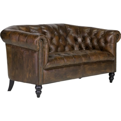 SOB Nábytek Chesterfield IV 2místná hnědá pravá kůže F0A00000866W