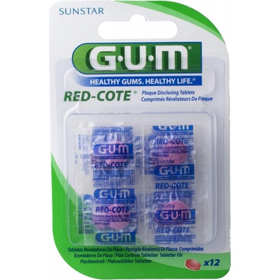 GUM Tablety k indikaci zubního plaku RED Cote12 tablet