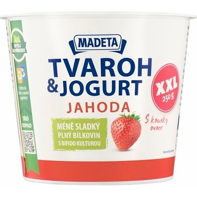 Madeta Jihočeský tvaroh & jogurt jahoda 250 g
