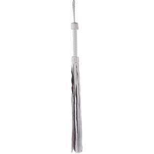  Висококачествен бич, дължина от 75см. - Calf Leather Tails White (DEVIL00055)