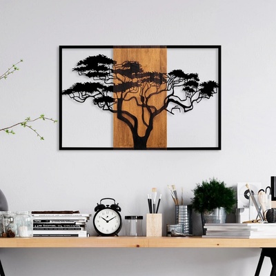 ASIR Nástěnná dekorace dřevo KOŠATÝ STROM v rámu 90 x 58 cm