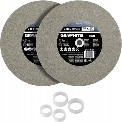 Graphite Brúsne kotúče 200 x 20 / 16 / 12,7 x 20 mm P 60 57T128 2 ks