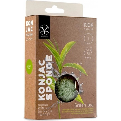 Yasumi Konjac Sponge For Face Wash Green Tea With Green Tea For Oily Sensitive Skin Гъби за лице унисекс 20gr
