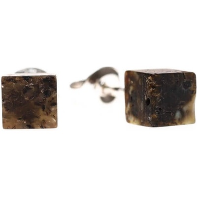 Reblan Minimalistické strieborné náušnice CARIN čierne RENU207