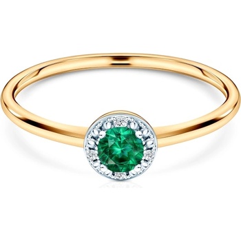 SAVICKI Годежен пръстен Savicki: злато, смарагд, диаманти