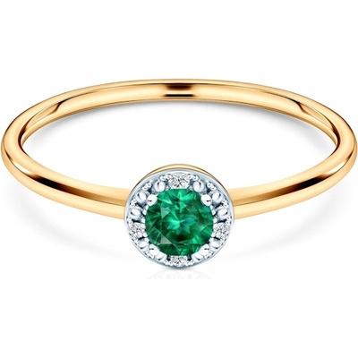 SAVICKI Годежен пръстен Savicki: злато, смарагд, диаманти