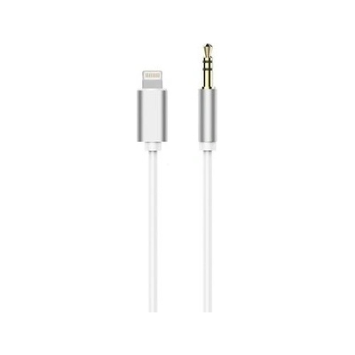 AUX kabel pro iPhone Lightning - 3,5mm jack, stříbrný