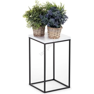 HowHomely Стойка за цветя BASICLOFT 40x24 бял/черен (DD0184)