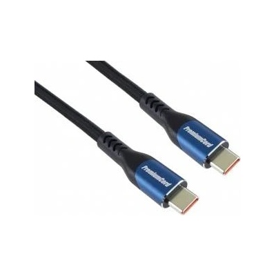 PremiumCord USB-C cable (USB 3.2 GEN 2x2, 5A, 100W, 20Gbit/s) 1.5m, cotton braid