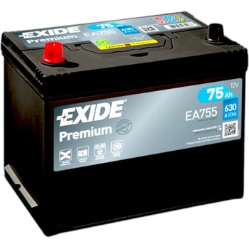 Image 1 of Exide Premium 75Ah 630A left+ Asia (EA755)