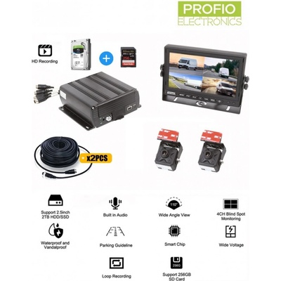 PROFIO X7 - 4 kanálová DVR s nahrávaním na HDD 2TB - podpora vloženia SIM karty/online sledovanie