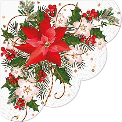 PAW ubrousky R Poinsettia Composition 32cm