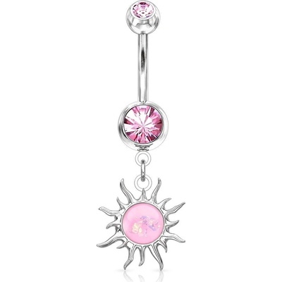 S4U Visací piercing do pupíku sluníčko (růžová) WP01337-P