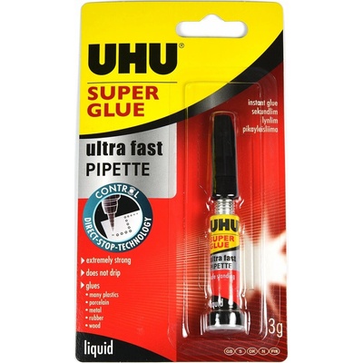UHU Super Glue Ultra Fast Pipette 3 g