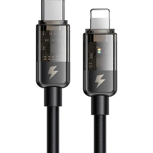 Mcdodo Кабел за данни - Mcdodo (CA-3160) - Type-C → Lightning, 36W, прозрачен дизайн, Auto Power Off, 1.2m - Черен