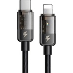 Mcdodo Кабел за данни - Mcdodo (CA-3160) - Type-C → Lightning, 36W, прозрачен дизайн, Auto Power Off, 1.2m - Черен
