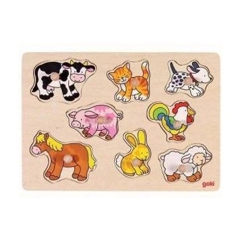 Goki Puzzle with handles, Animals , Goki 57873