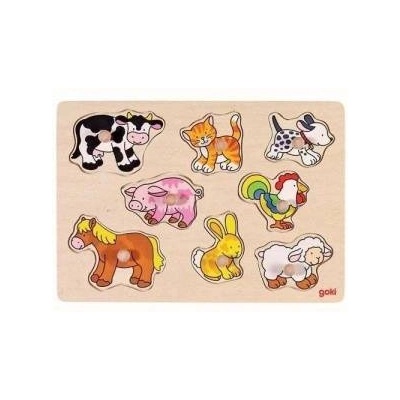 Goki Puzzle with handles, Animals , Goki 57873