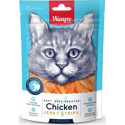 Wanpy Cat Soft Chicken Jerky Strips 80 g – Hledejceny.cz