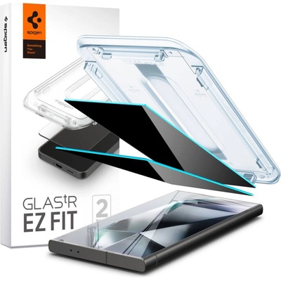 Spigen Glas. Tr Ez Fit Privacy Tempered Glass 2 Pack - 2 броя стъклени защитни покрития с определен ъгъл на виждане за дисплея за Samsung Galaxy S24 Ultra