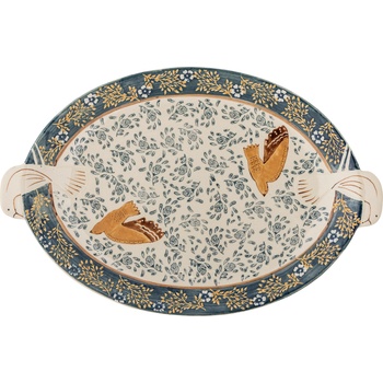 Bloomingville Поднос за сервиране Hezha 34 x 25 см син (82072013)