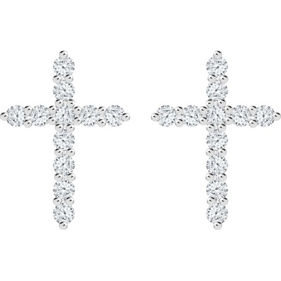 Preciosa dizajnové strieborné náušnice Tender Cross s kubickou zirkóniou 5333 00