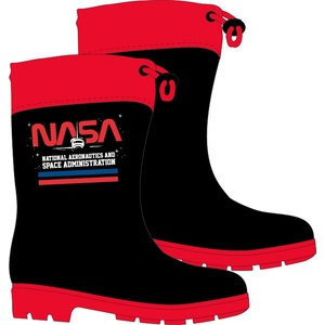 EPlus Гумени ботуши за момчета Nasa, черно-червени Обувки: 25/26