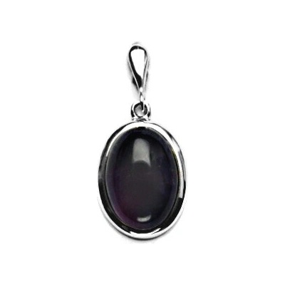 Čištín Zlatý přívěsek přírodní tmavý ametyst bílé zlato P 1454 22