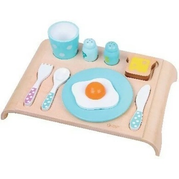 Classic World Детски дървен комплект закуска - син