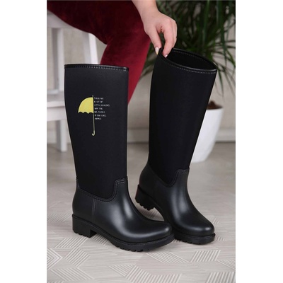 Moda Trend Дамски гумени ботуши - Черни #312221 (312221_Черно)