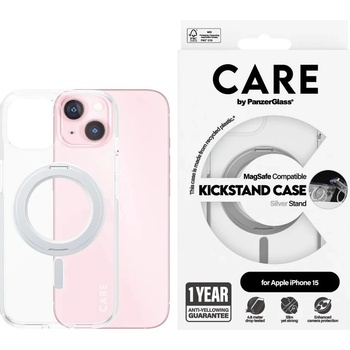 Panzer Калъф CARE - Silver Kick MagSafe, iPhone 15, прозрачен (5715685005480)