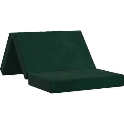 vidaXL Сгъваем диван легло 100 x 67 x 45 см Тъмнозелено (900205)