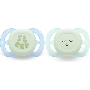 Philips Ортодонтични залъгалки за новородени Philips Avent Ultra Start Night 0-2 м, два броя дизайн sleep